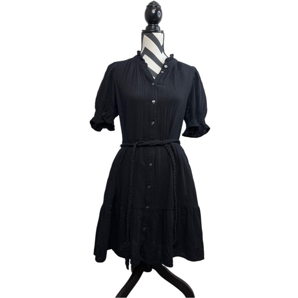 GAP 100% Cotton Gauze Belted Breathable Sz S Tall Button-Down Front Dress - Picture 1 of 12